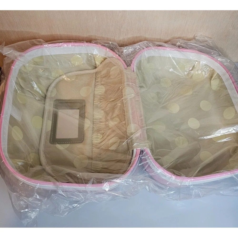 NEW HELLO KITTY Pink Water Diamond Makeup Travel Case Cosmetic Bag Hardshell